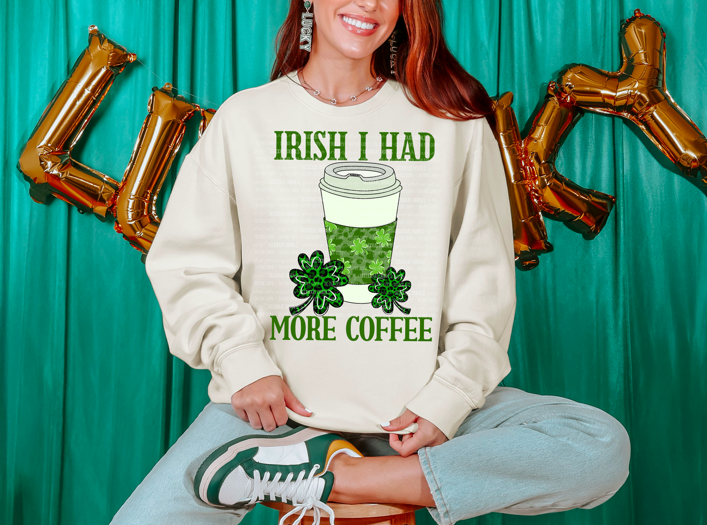 IRISH I HAD MORE COFFEE PNG | Digital Download | PNG