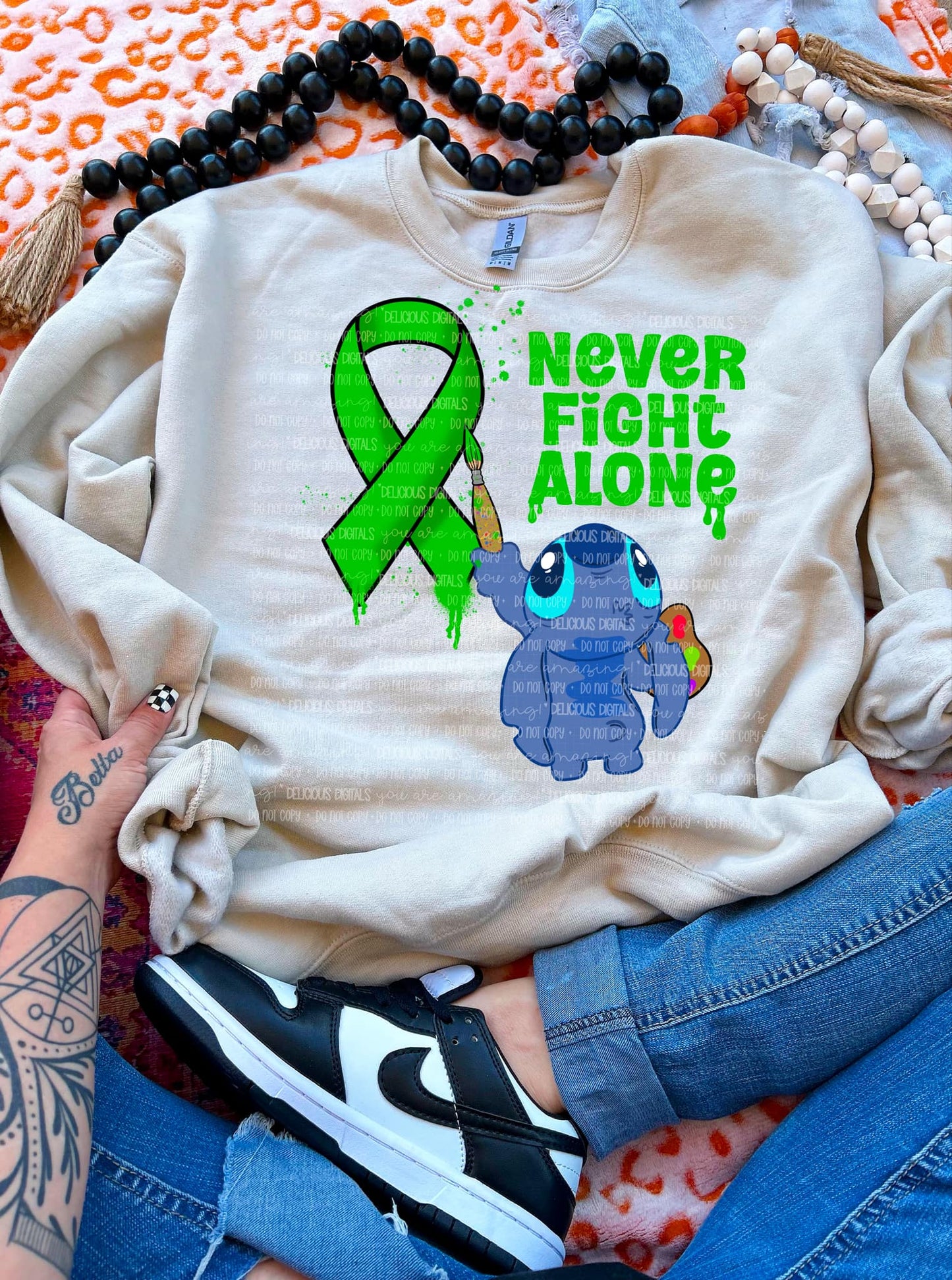 NEVER FIGHT ALONE | Digital Download | PNG