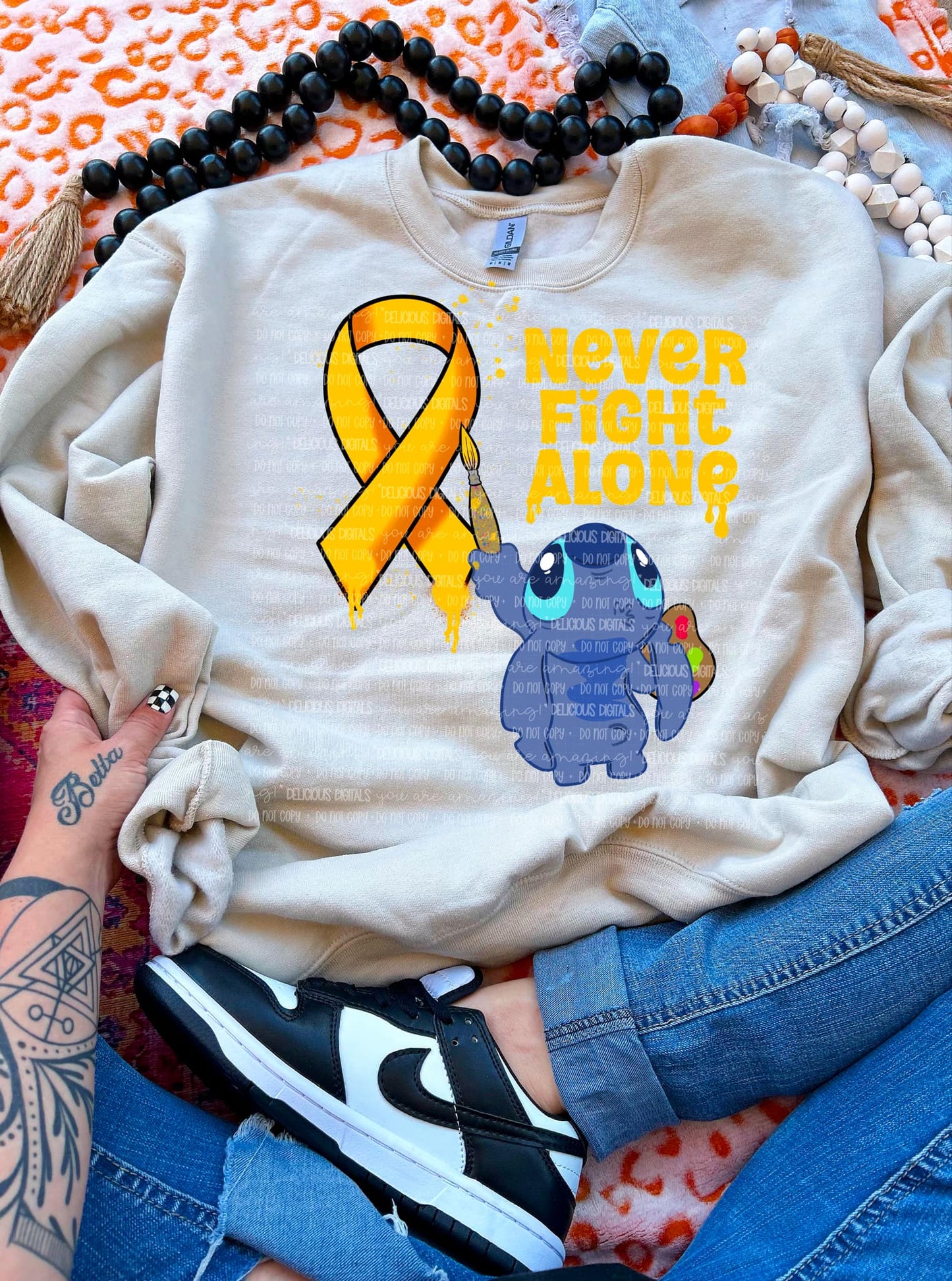 NEVER FIGHT ALONE | Digital Download | PNG