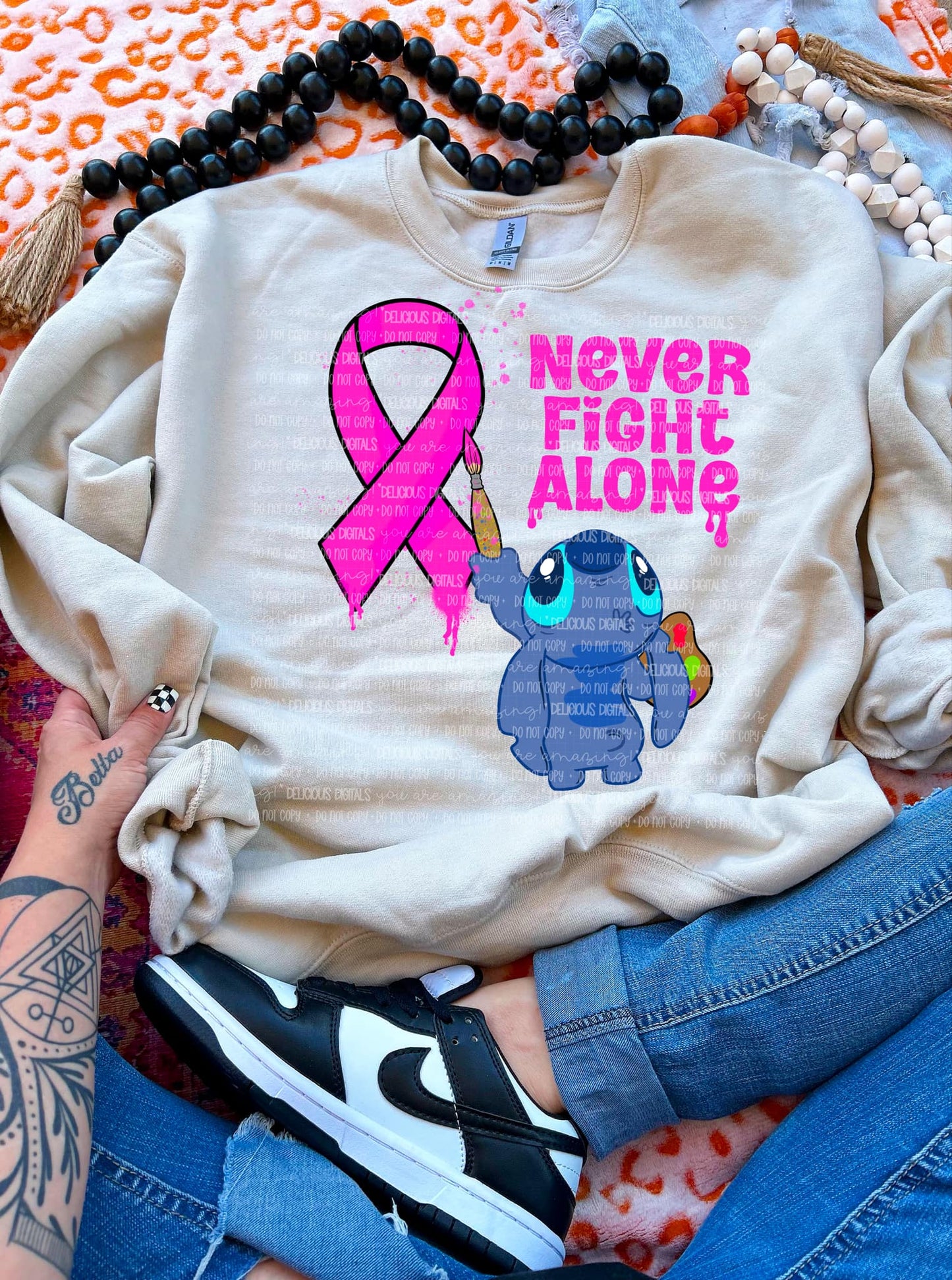 NEVER FIGHT ALONE | Digital Download | PNG