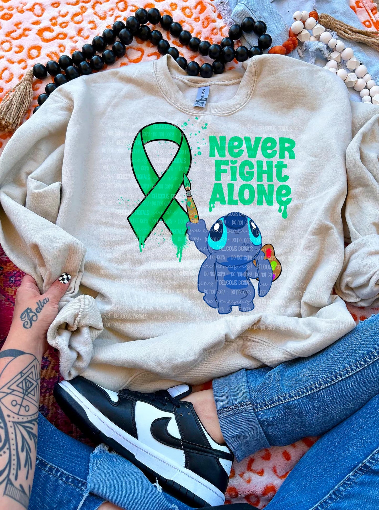 NEVER FIGHT ALONE | Digital Download | PNG