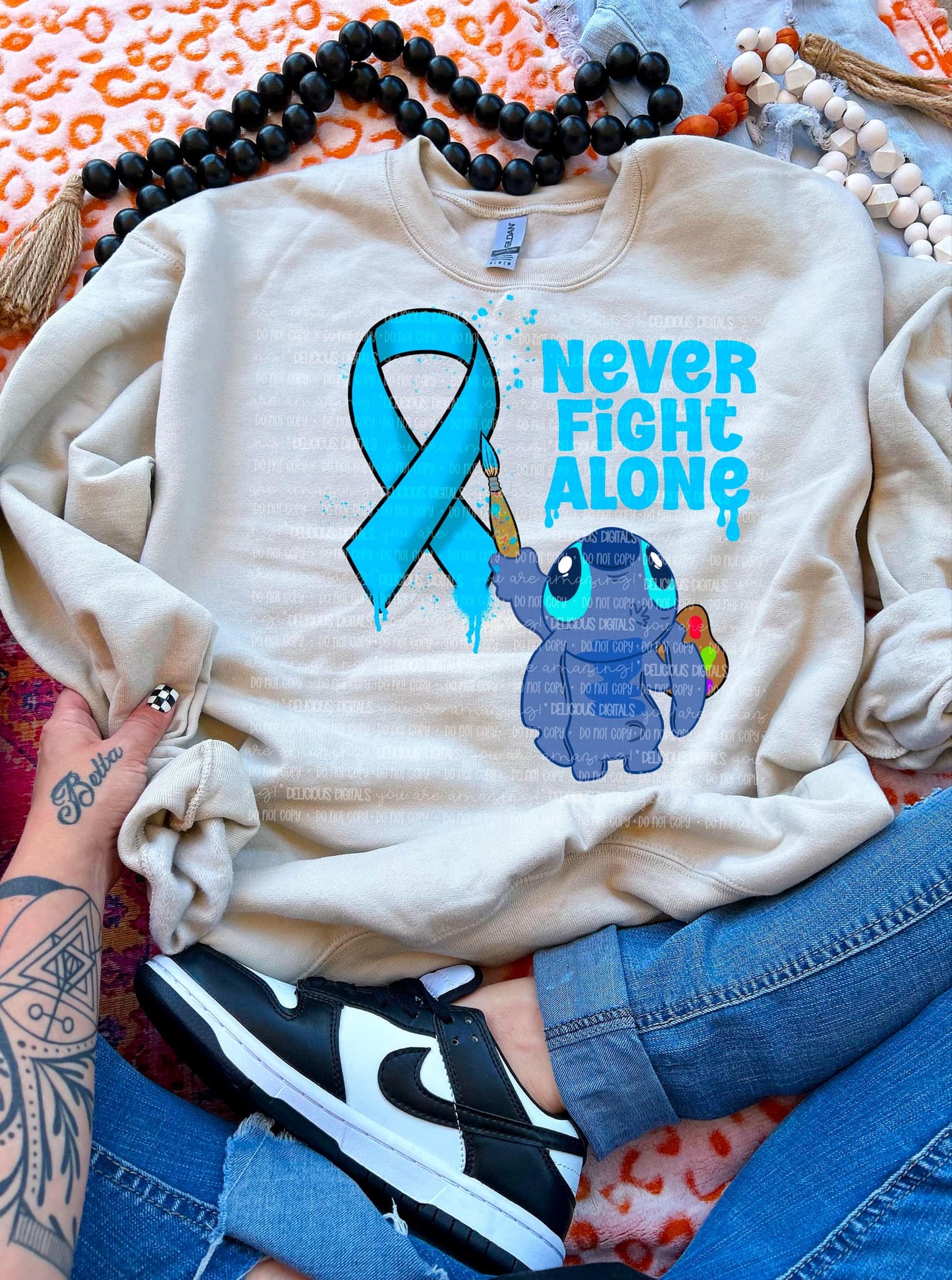 NEVER FIGHT ALONE | Digital Download | PNG
