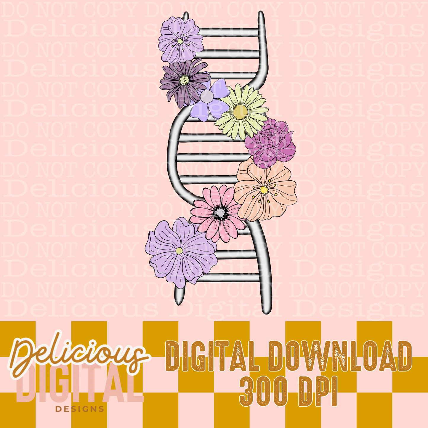 FLORAL DNA PNG | Digital Download | PNG