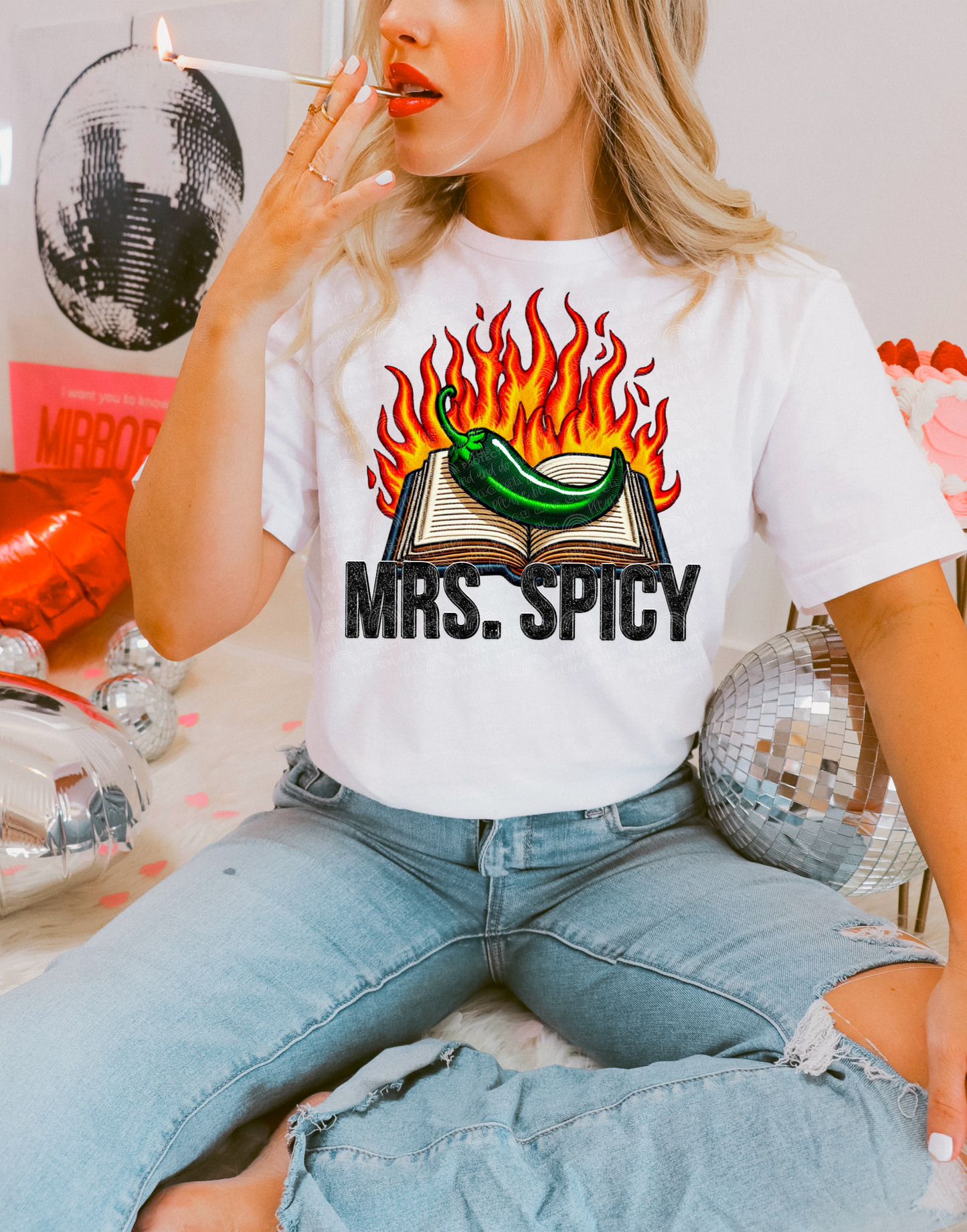 MRS. SPICY FAUX EMBROIDERY PNG | Digital Download | PNG