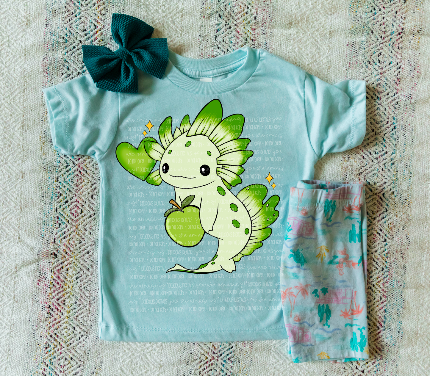 GREEN APPLE AXOLOTL PNG | SUBLIMATION PNG | AUTOMATIC DOWNLOAD