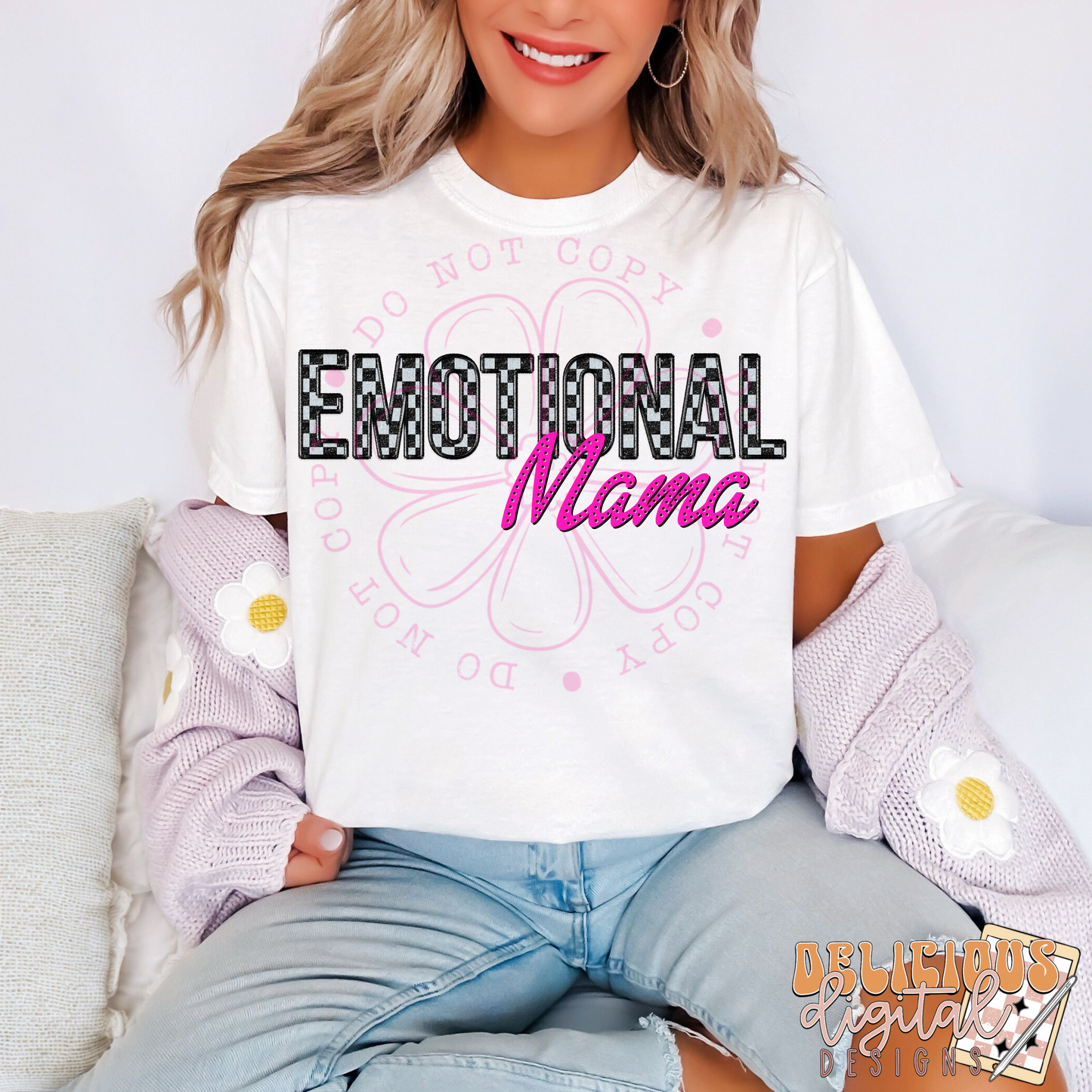 FAUX EMBROIDERY EMOTIONAL MAMA | Digital Download | PNG