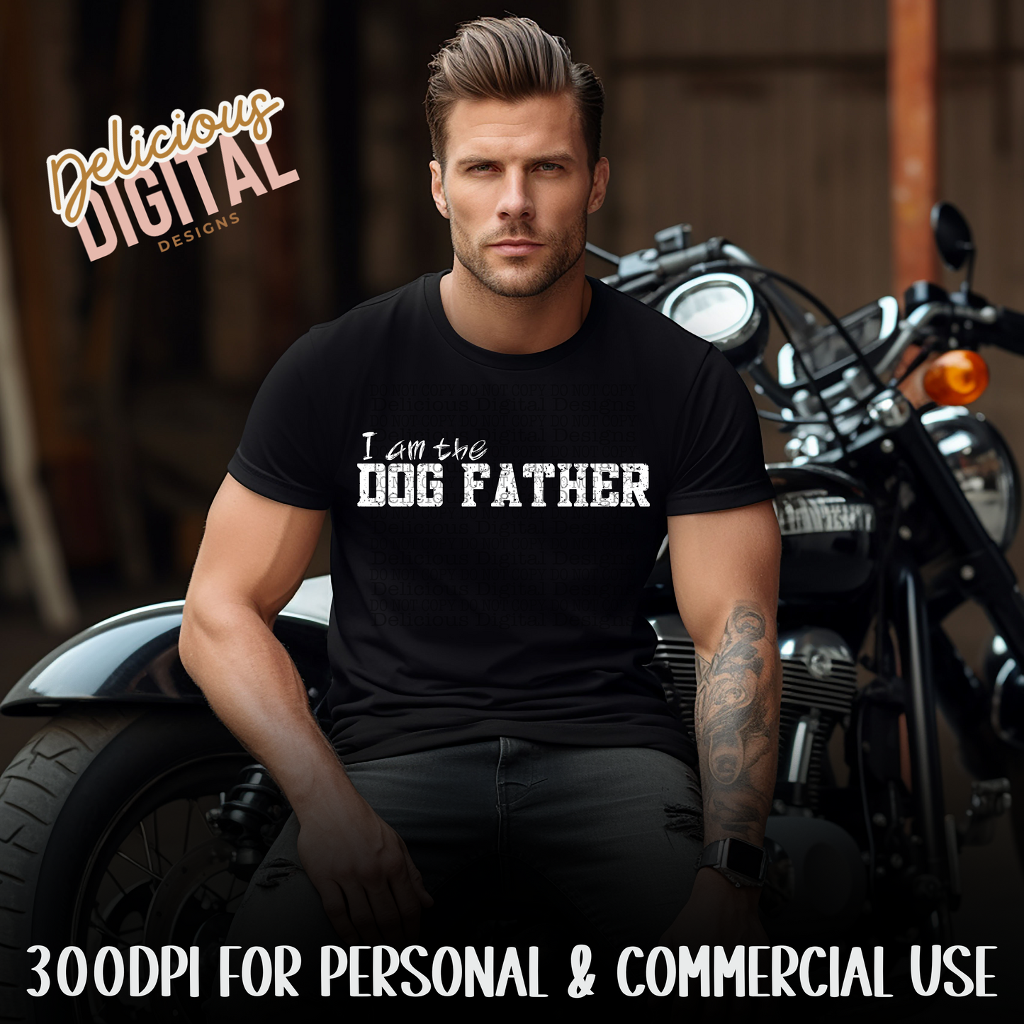I AM THE DOG FATHER (both black and white) PNG | Digital Download | PNG