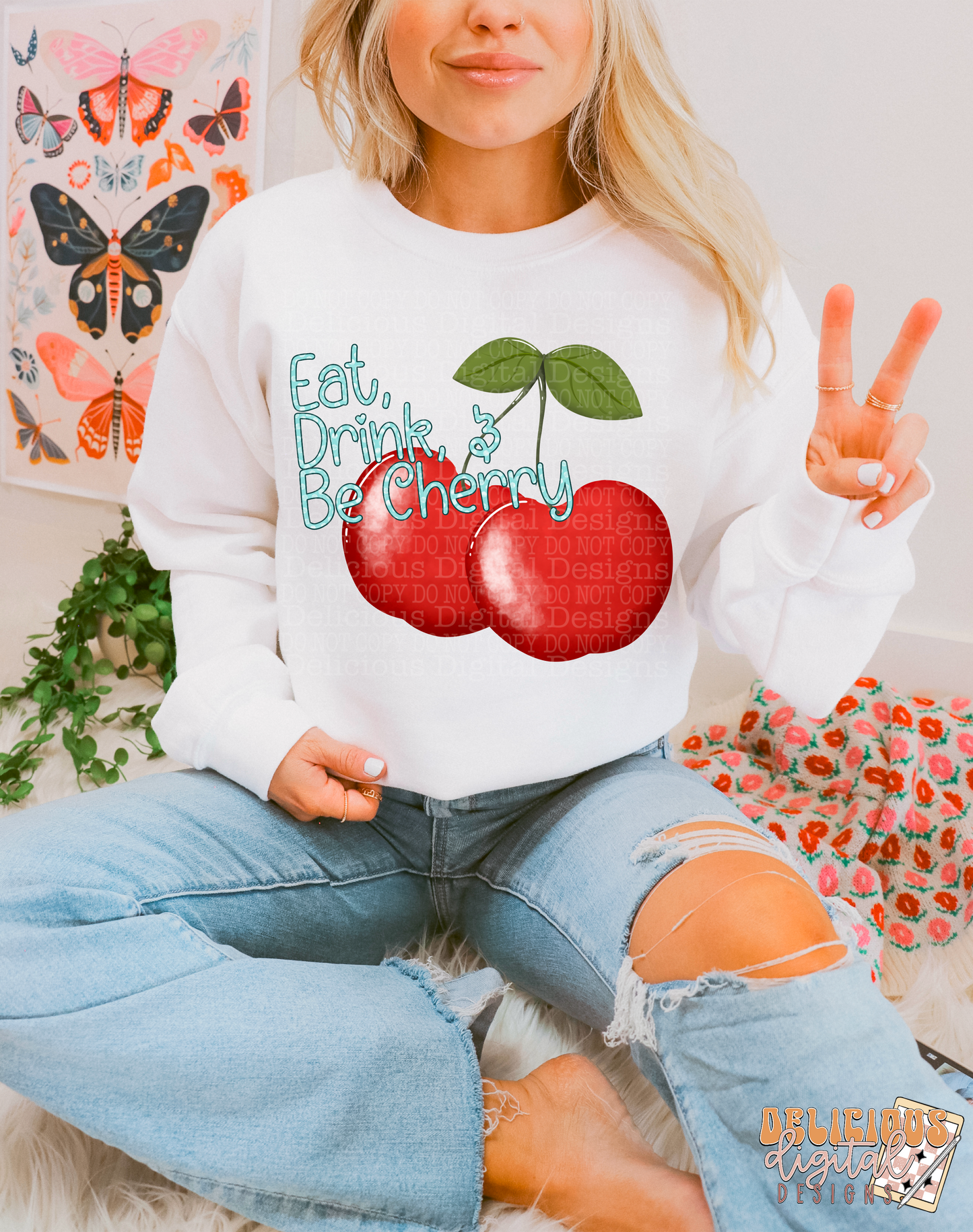 EAT DRINK AND BE CHERRY PNG | Digital Download | PNG