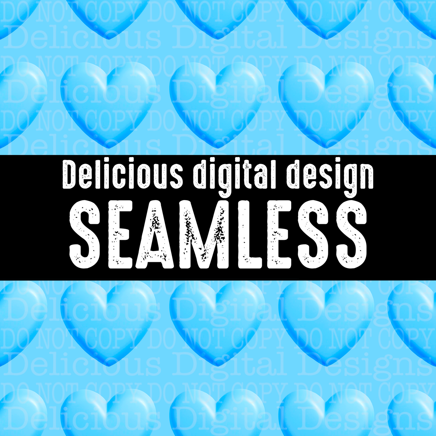 HEART POP BLUE | Seamless Pattern | AUTOMATIC DOWNLOAD