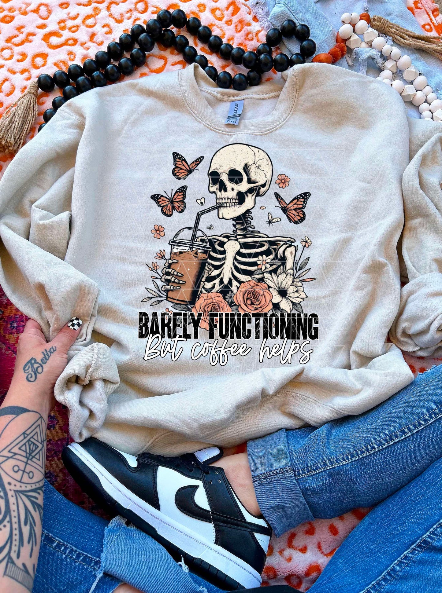 BARELY FUNCTIONING BUT COFFEE HELPS PNG | SUBLIMATION PNG | AUTOMATIC DOWNLOAD