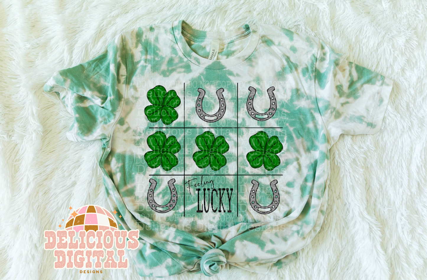 FEELING LUCKY TIC TAC TOE PNG | Digital Download | PNG