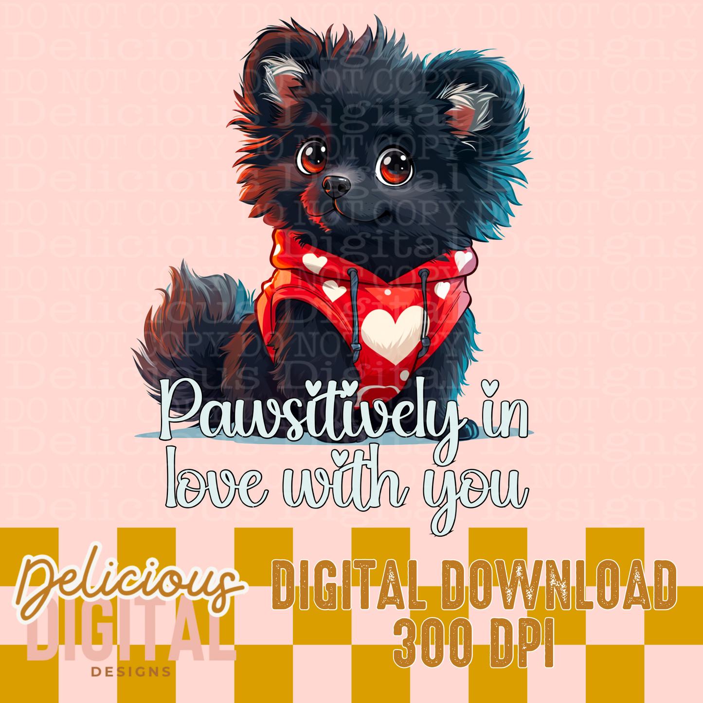 BLACK POMERANIAN PNG | Digital Download | PNG