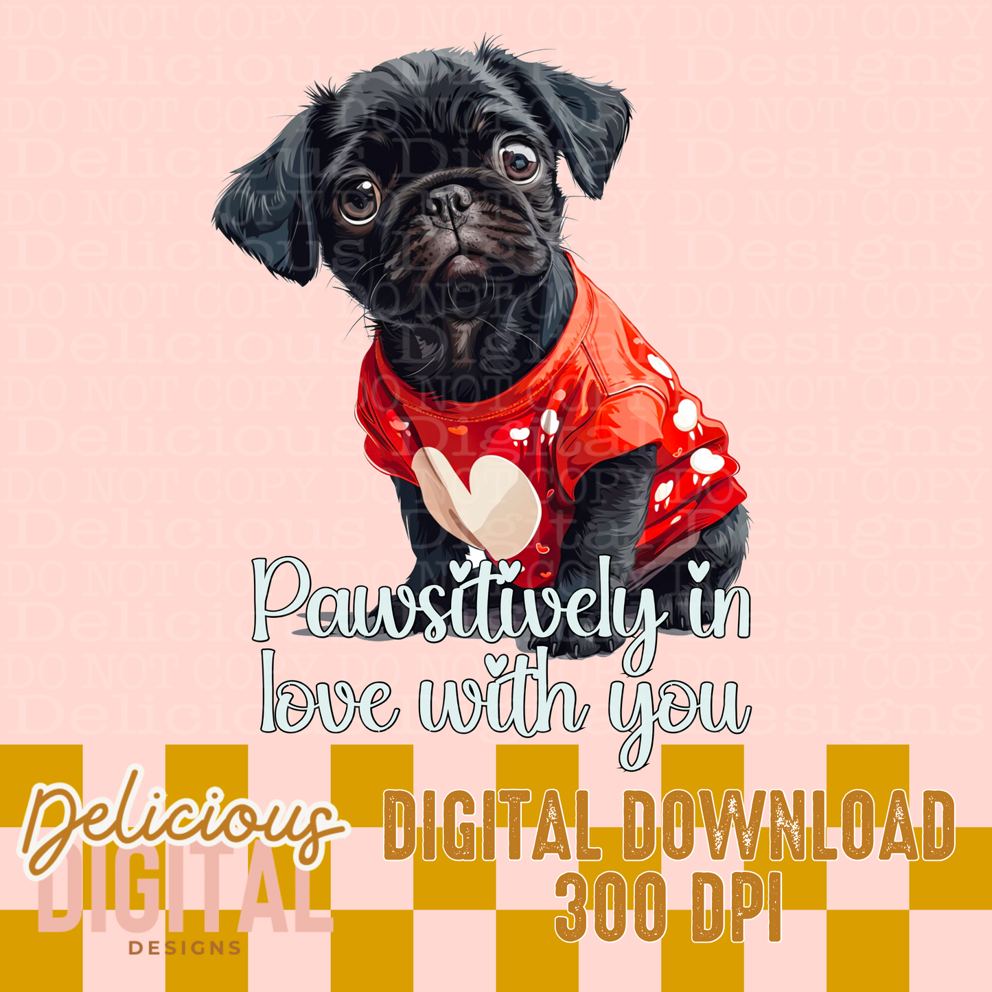 BLACK PUG PNG | Digital Download | PNG