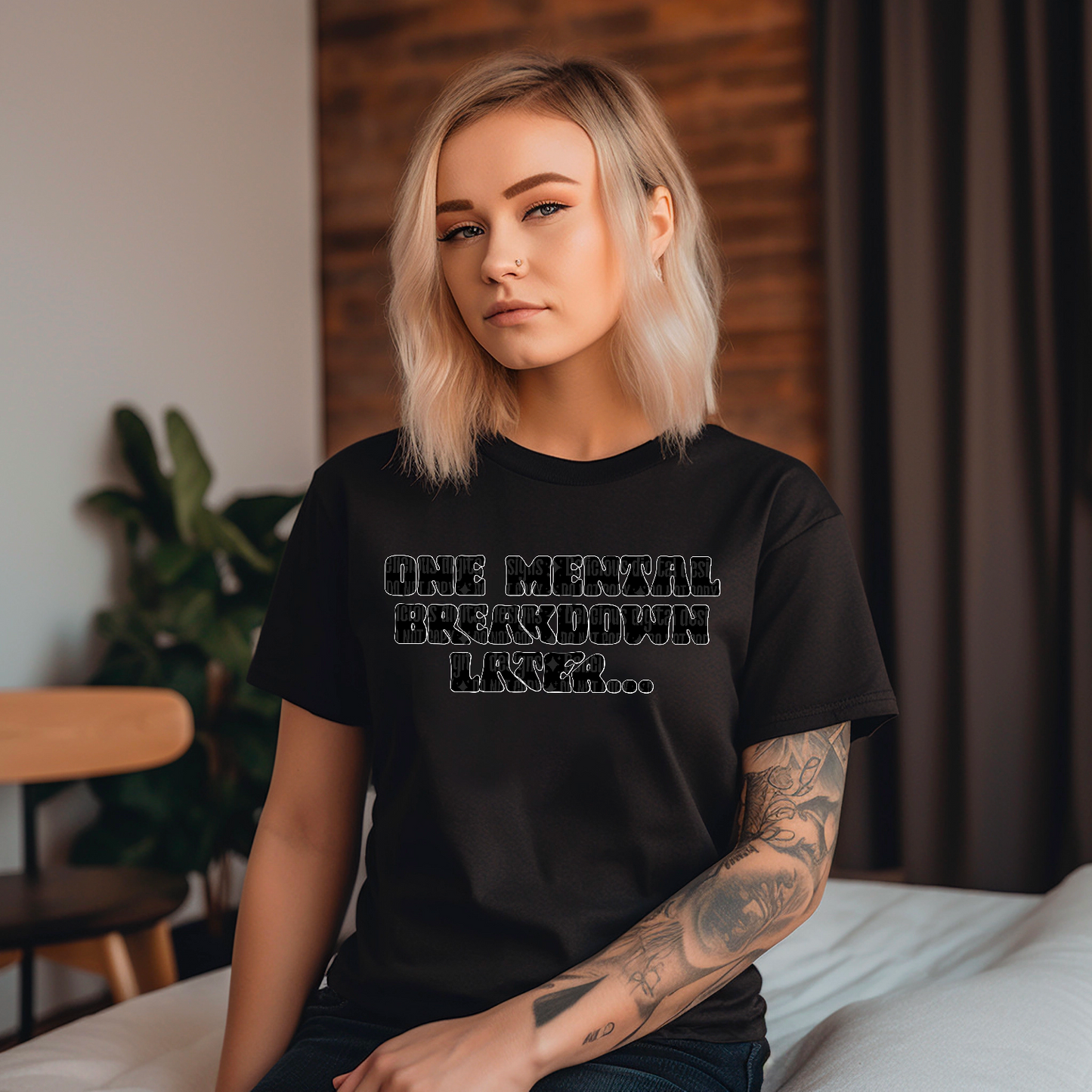 ONE MENTAL BREAKDOWN LATER B/W PNG | Digital Download | PNG