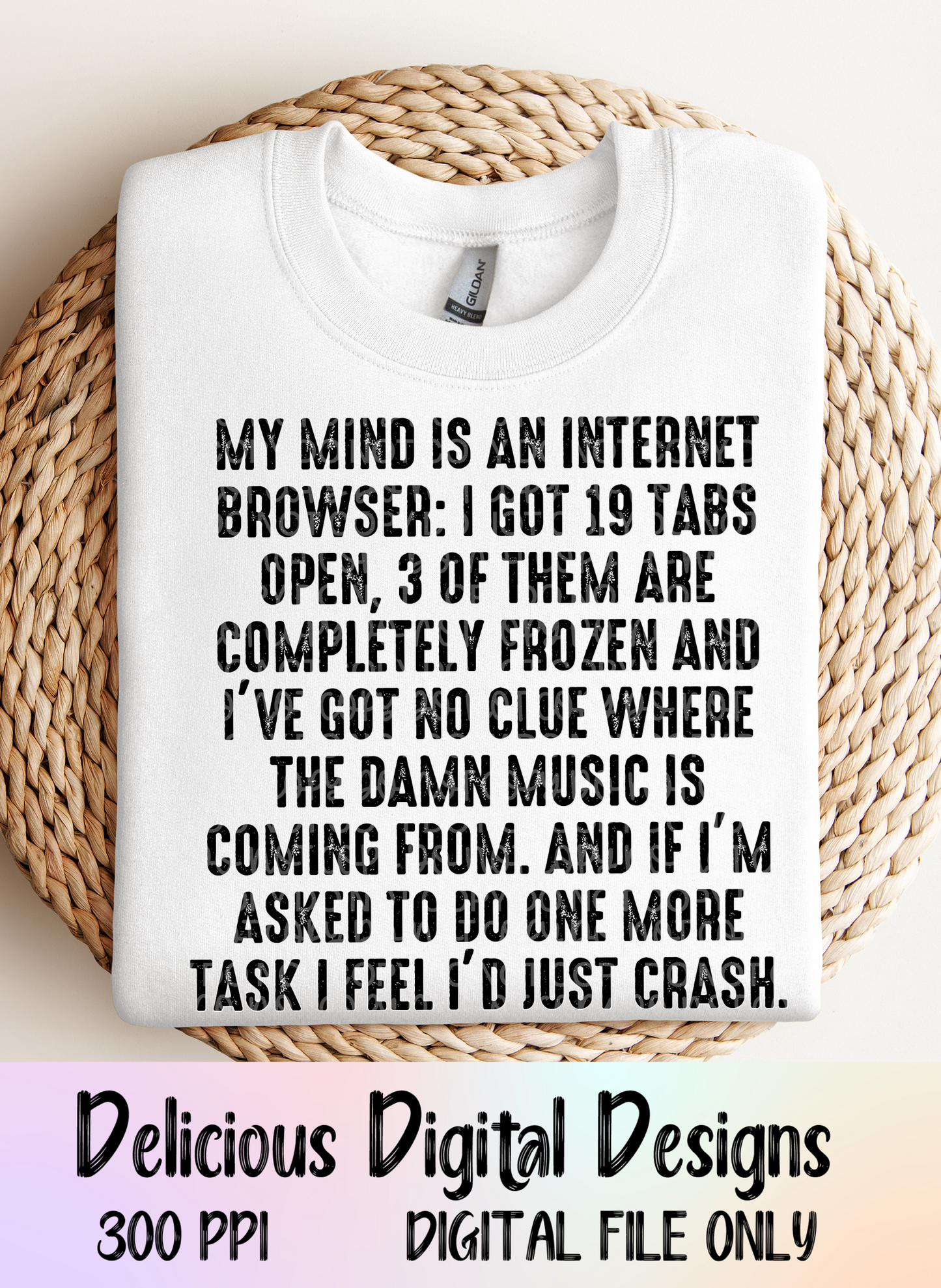 MY MIND IS A INTERNET BROWSER 2 PNG | Digital Download | PNG