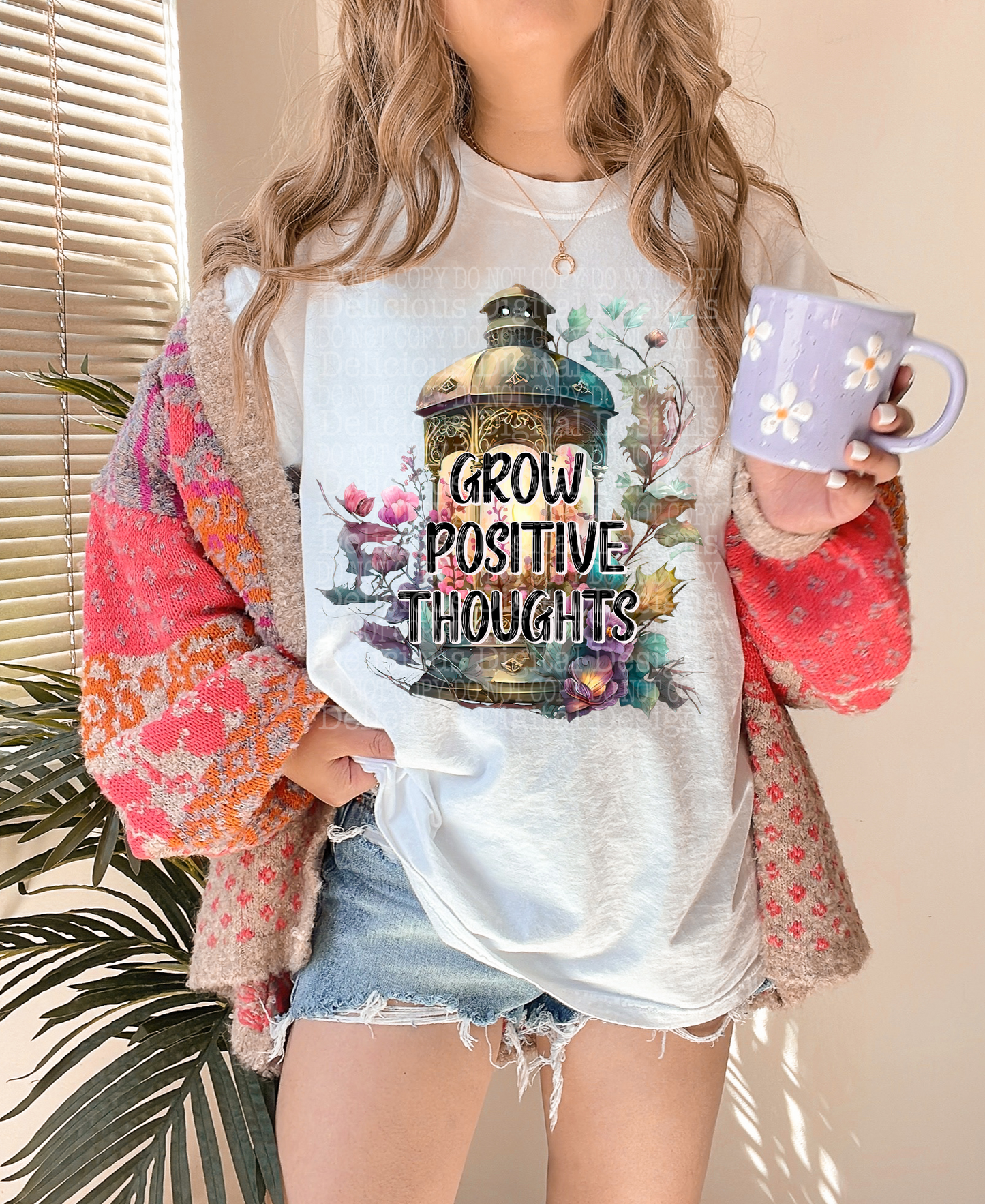 LINTERNA DE CRECIMIENTO DE PENSAMIENTOS POSITIVOS | Descarga digital | PNG