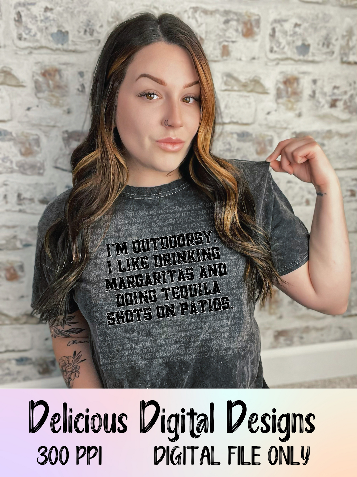 I’M OUTDOORSY BLACK TEXT PNG | Digital Download | PNG