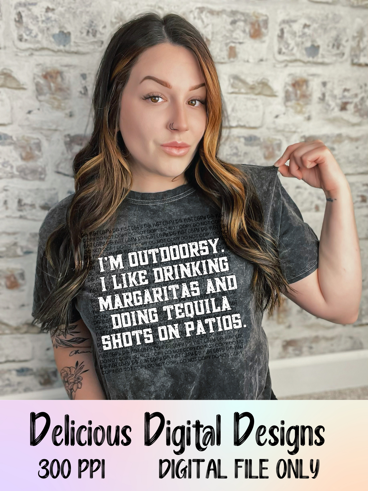 I’M OUTDOORSY WHITE TEXT PNG | Digital Download | PNG