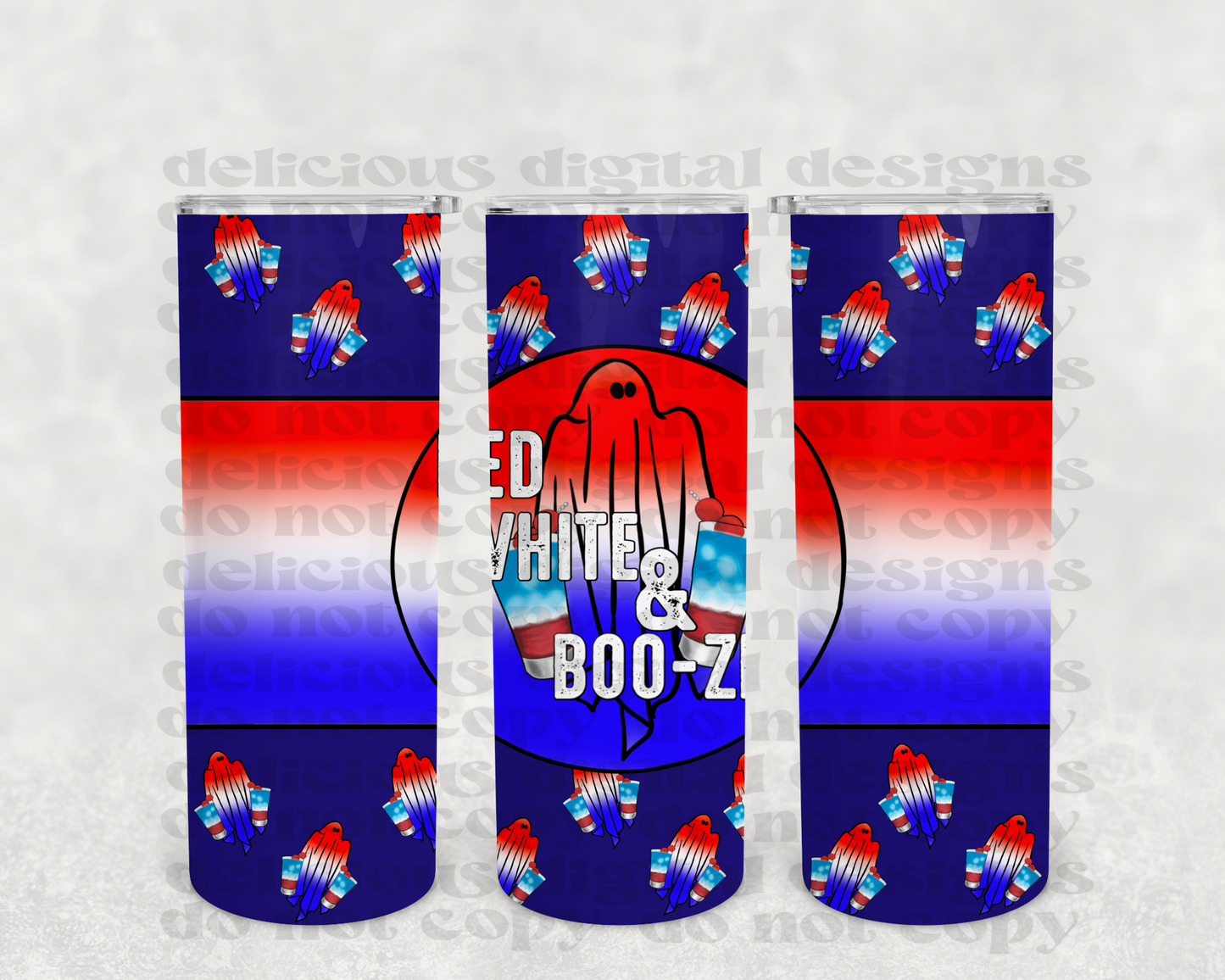 VASO ROJO BLANCO Y BOO-ZIE | Descarga digital | PNG