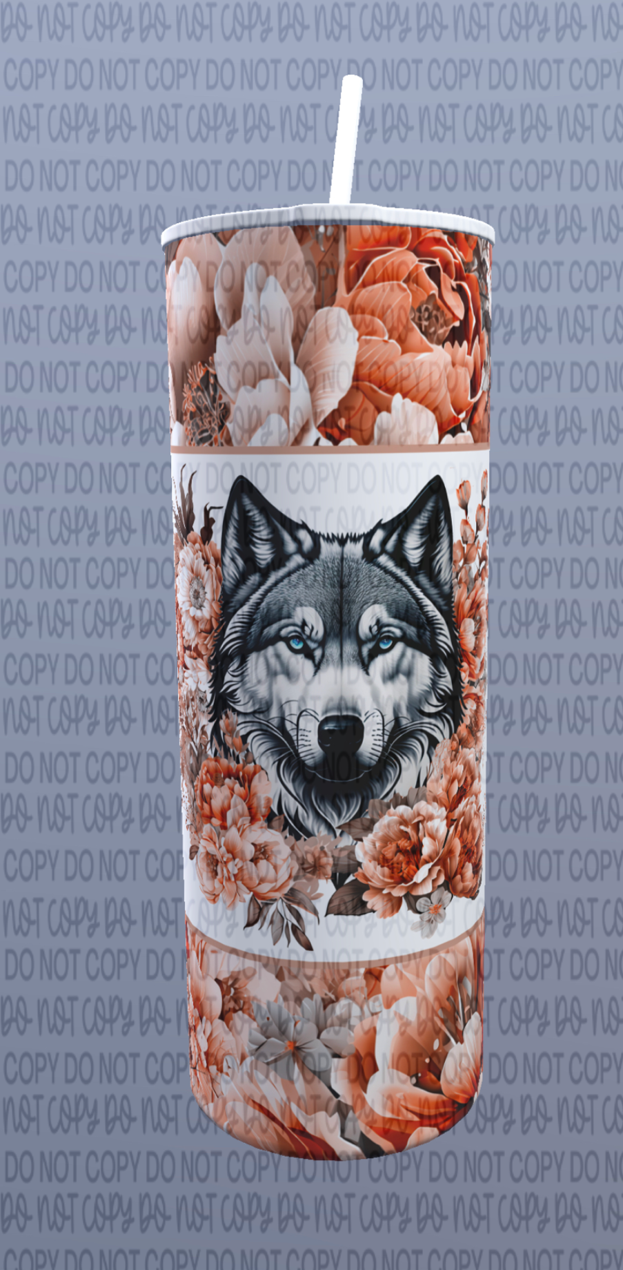 VASO DE LOBO FLORAL | Descarga digital | PNG