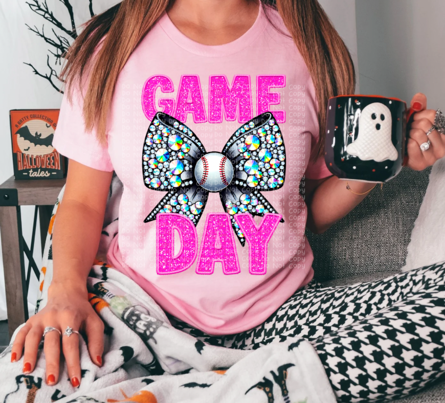 GAME DAY BASEBALL - PINK PNG | Digital Download | PNG