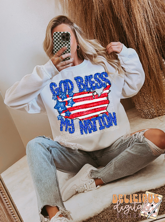 GOD BLESS MY NATION BLUE PNG | SUBLIMATION PNG | AUTOMATIC DOWNLOAD