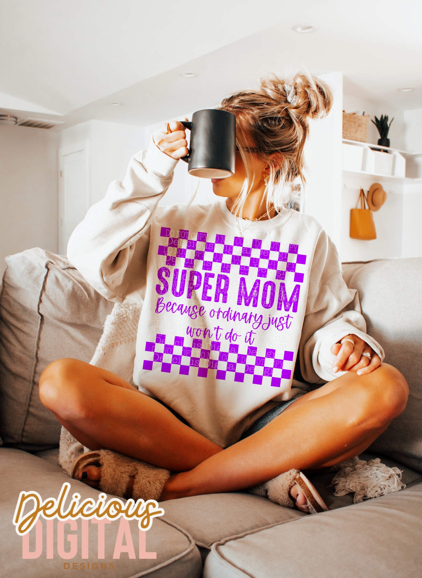 SUPER MOM PURPLE FONT PNG | Digital Download | PNG