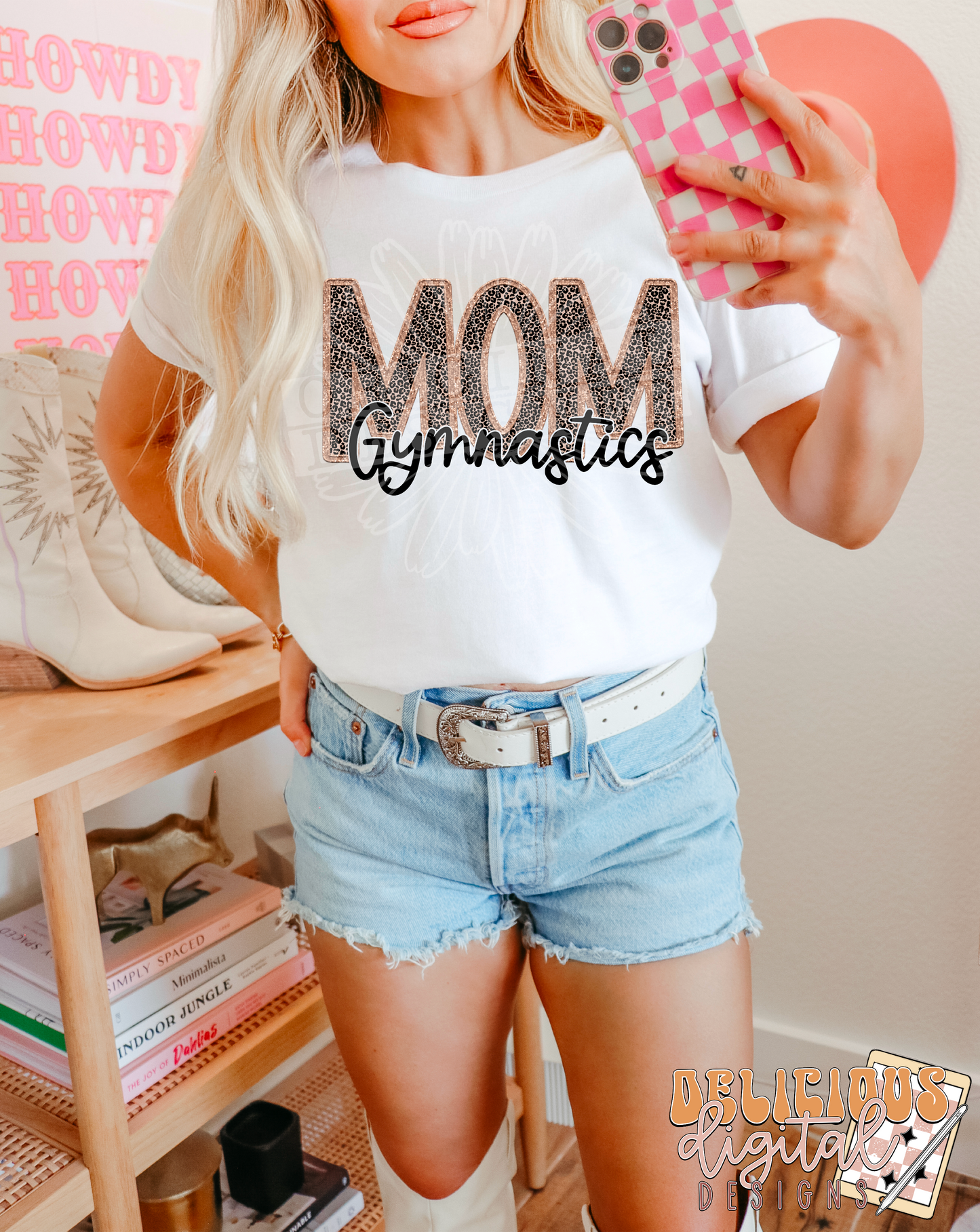 FAUX EMBROIDERY GYMNASTICS MOM | Digital Download | PNG