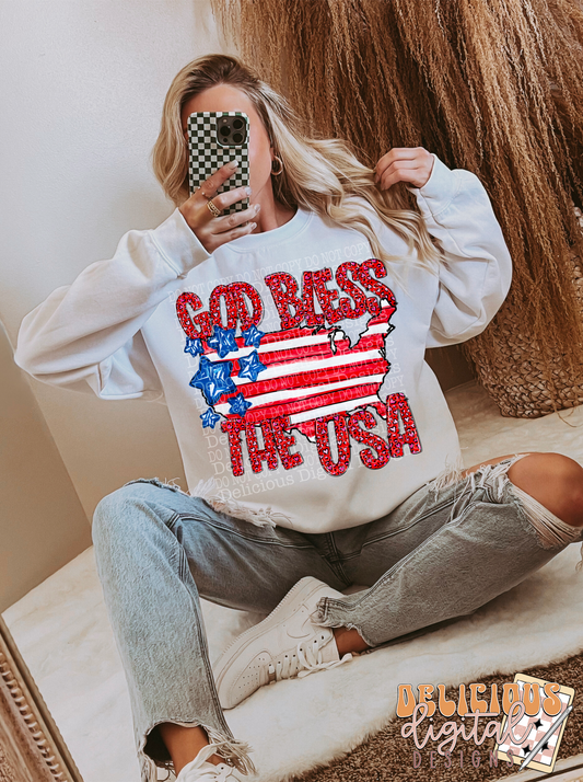 GOD BLESS THE USA RED PNG | SUBLIMATION PNG | AUTOMATIC DOWNLOAD