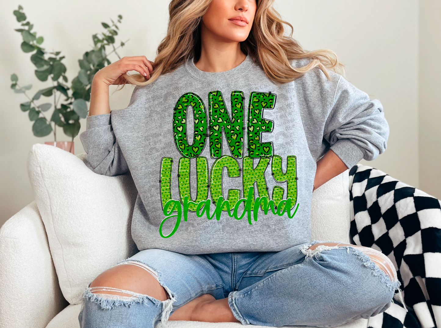 ONE LUCKY GRANDMA PNG | Digital Download | PNG