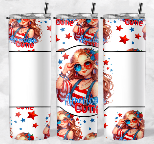 AMERICAN CUTIE TUMBLER PNG | Digital Download | PNG