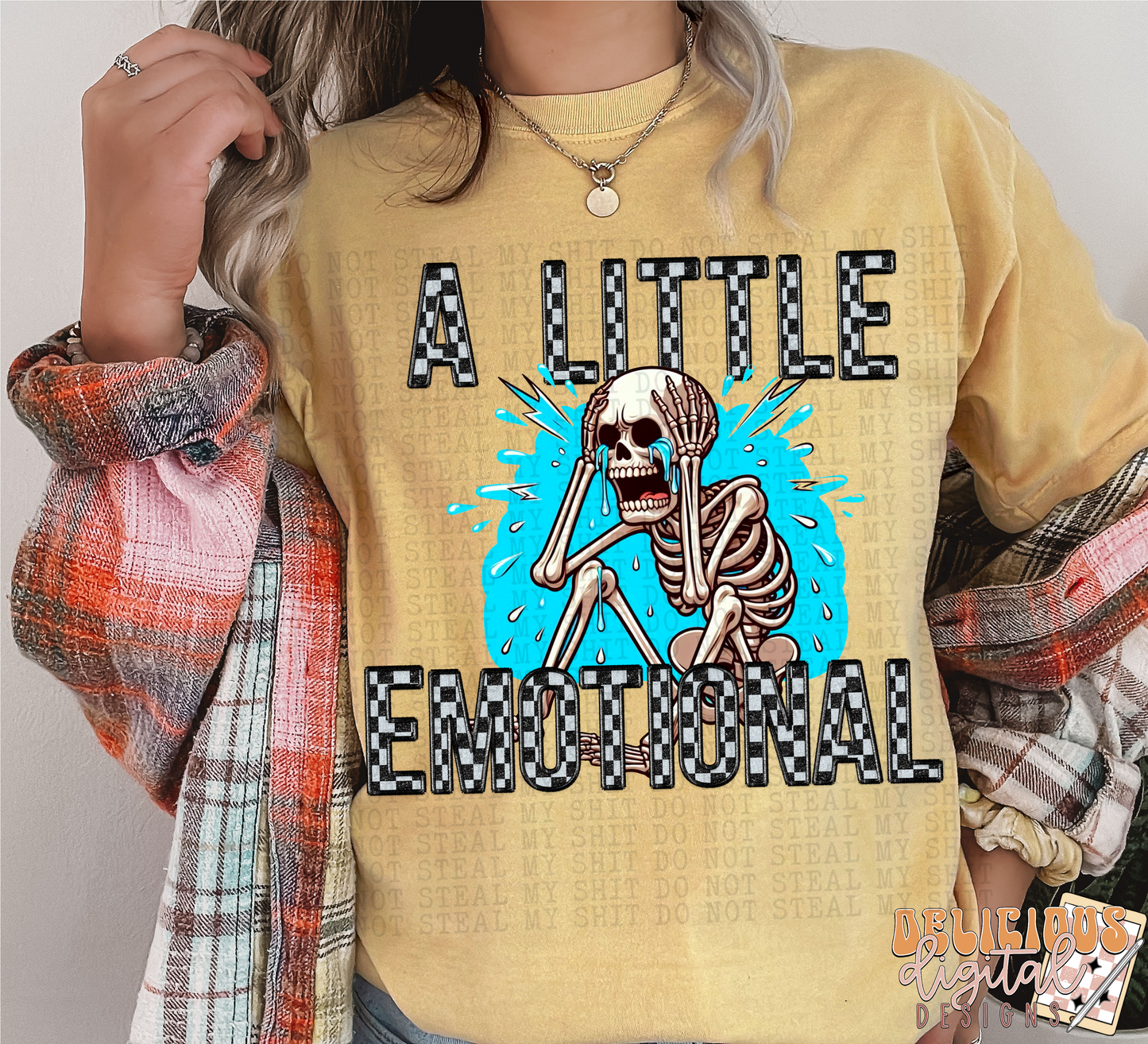 FAUX EMBROIDERY  A LITTLE EMOTIONAL | Digital Download | PNG