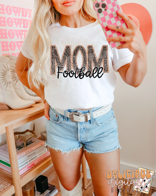 FAUX EMBROIDERY FOOTBALL MOM | Digital Download | PNG