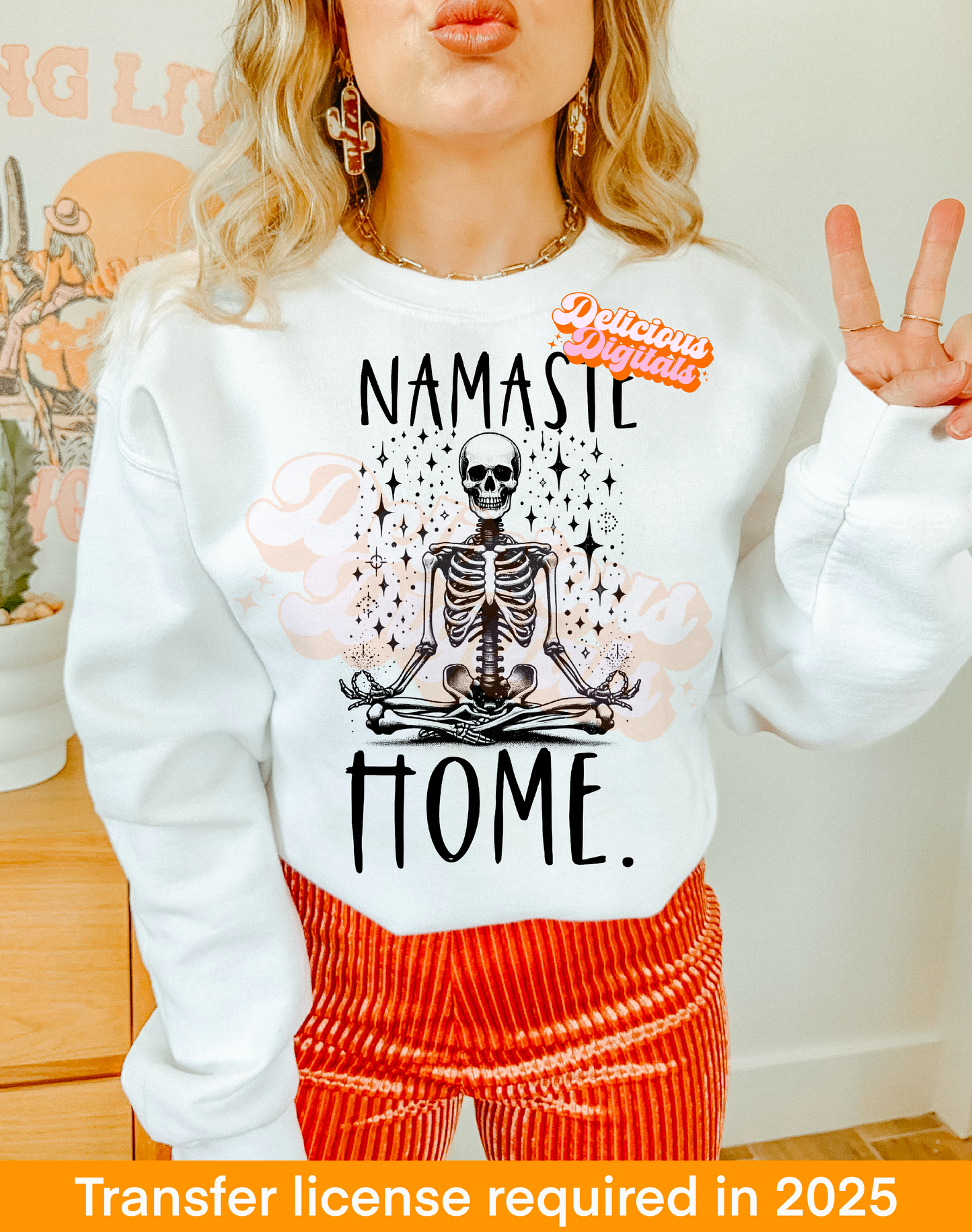 Namaste home png, skeleton png, Trendy PNG, Sublimation PNG, Automatic digital PNG download