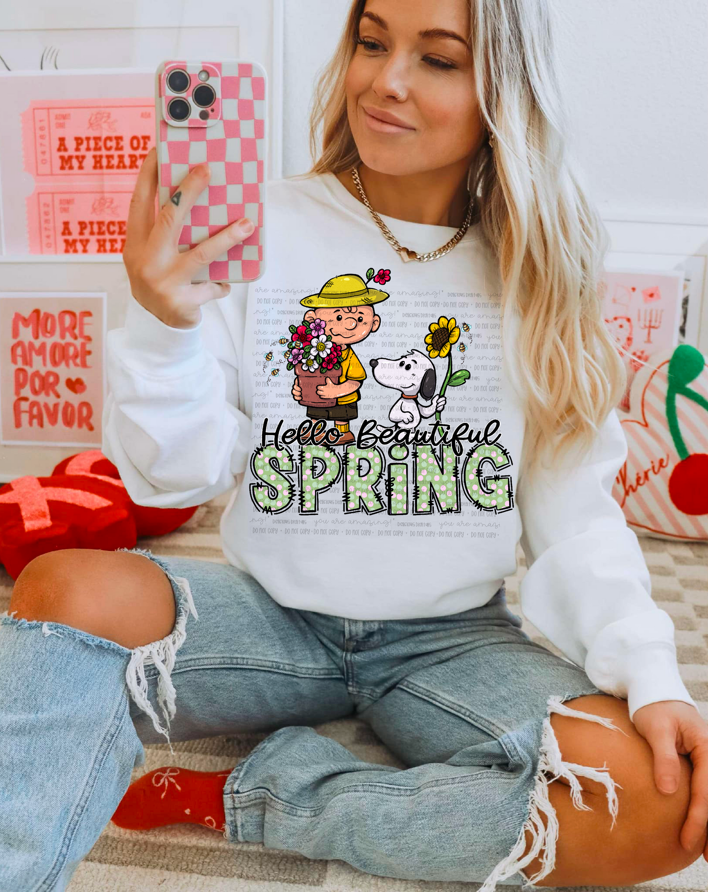 HELLO BEAUTIFUL SPRING PNG | Digital Download | PNG