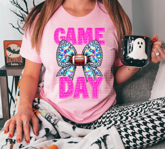 GAME DAY FOOTBALL- PINK PNG | Digital Download | PNG