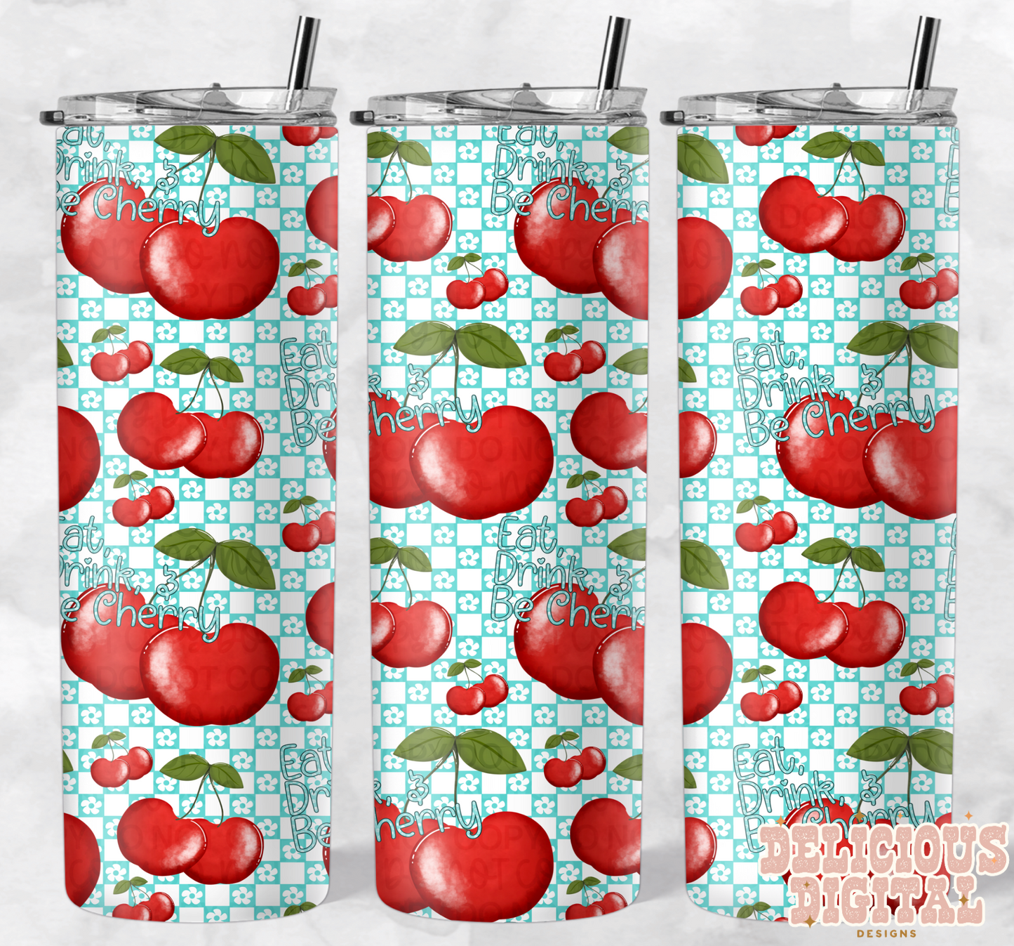 EAT DRINK AND BE CHERRY TUMBLER PNG | Digital Download | PNG