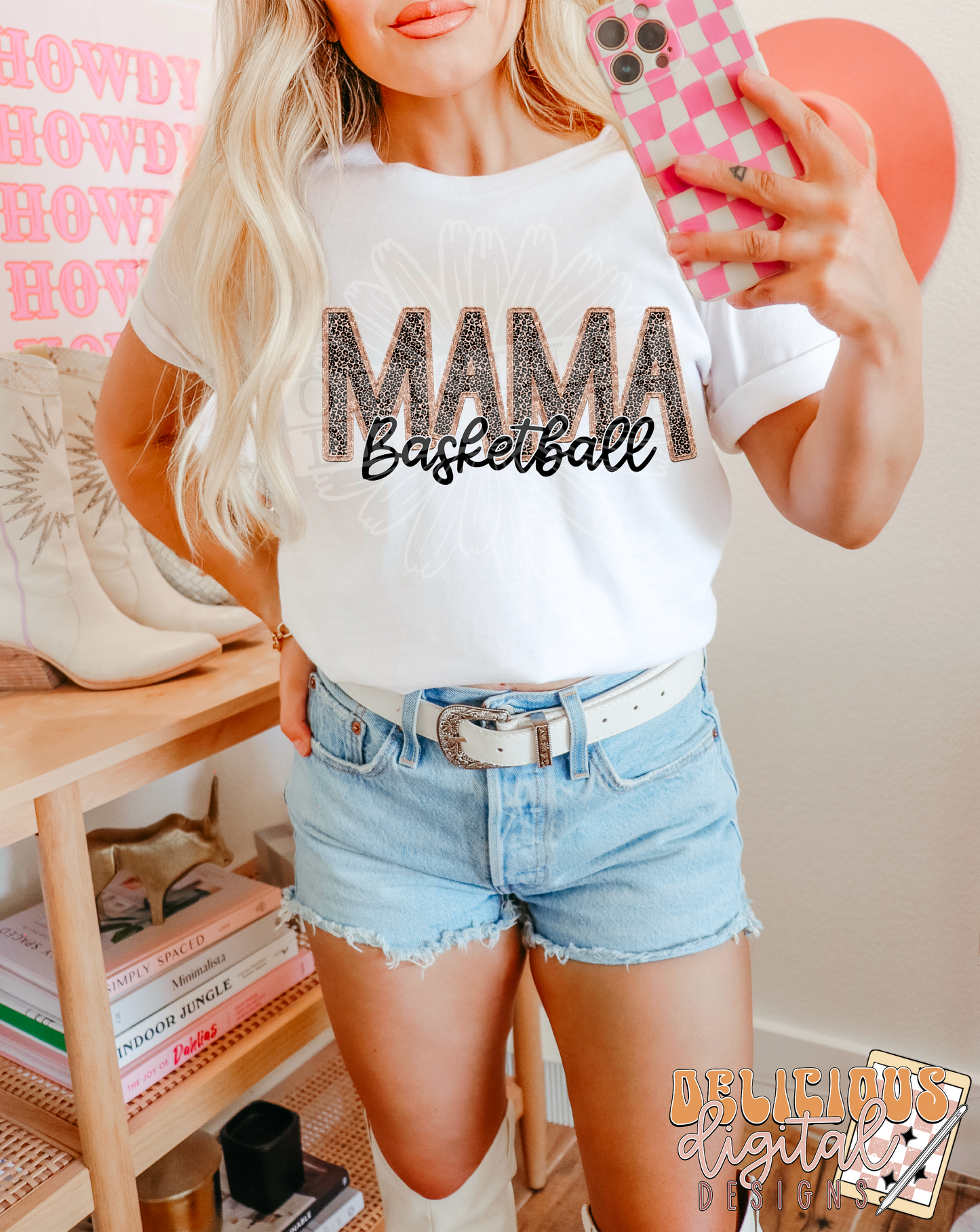 FAUX EMBROIDERY BASKETBALL MAMA | Digital Download | PNG