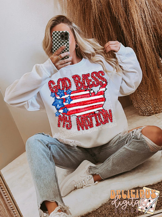 GOD BLESS MY NATION RED PNG | SUBLIMATION PNG | AUTOMATIC DOWNLOAD