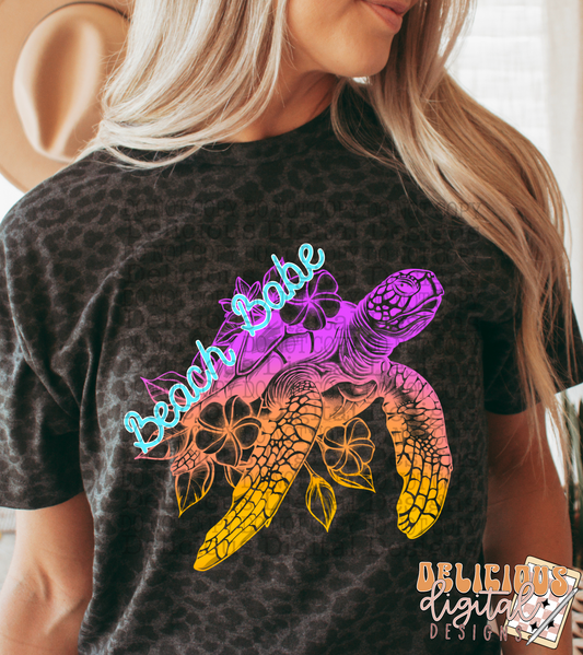 BEACH BABE TURTLE PNG | Digital Download | PNG