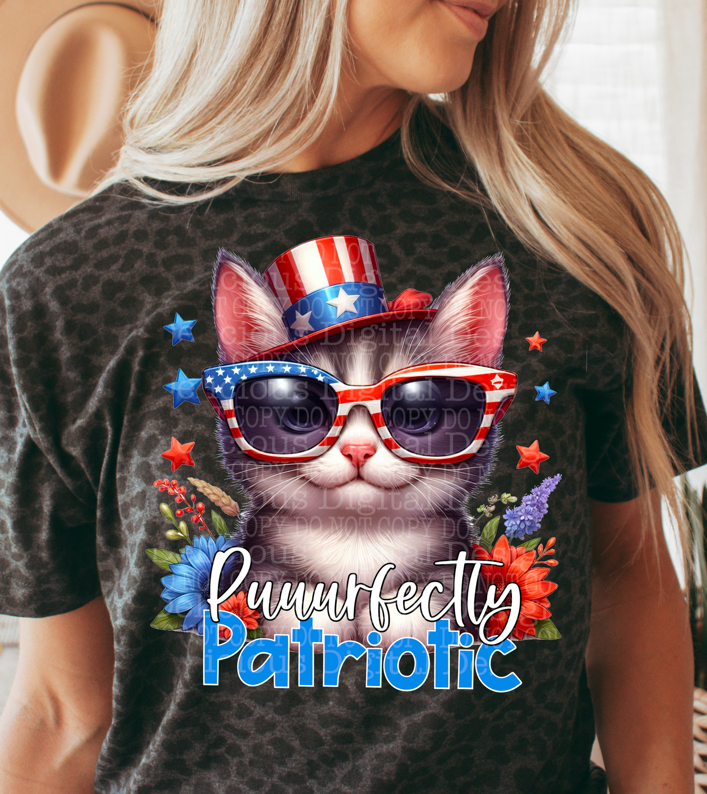 PURRFECTLY PATRIOTIC PNG | Digital Download | PNG