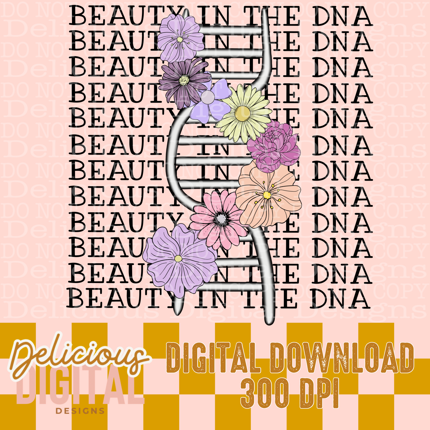 FLORAL DNA PNG  | Digital Download | PNG