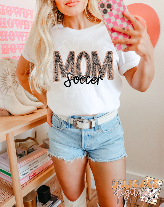 FAUX EMBROIDERY SOCCER MOM | Digital Download | PNG