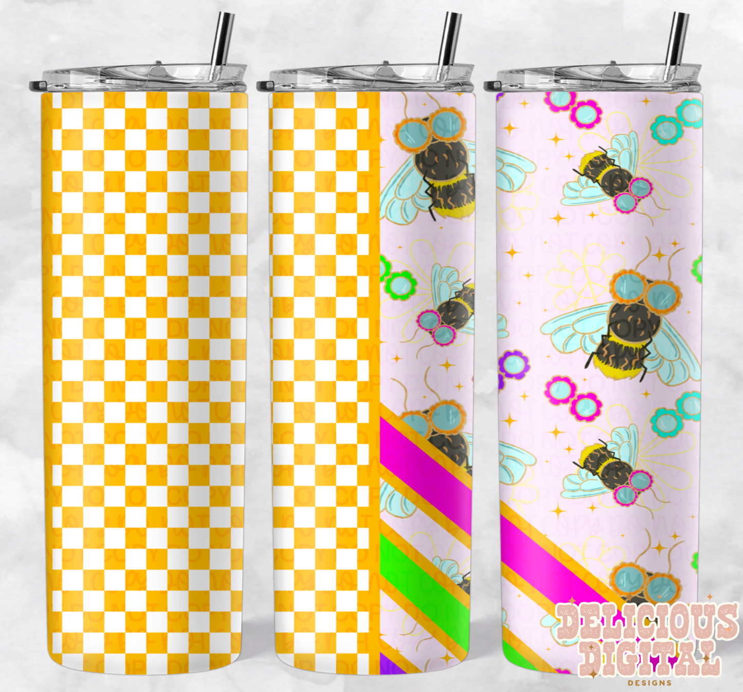 GROOVY BEE TUMBLER | Digital Download | PNG