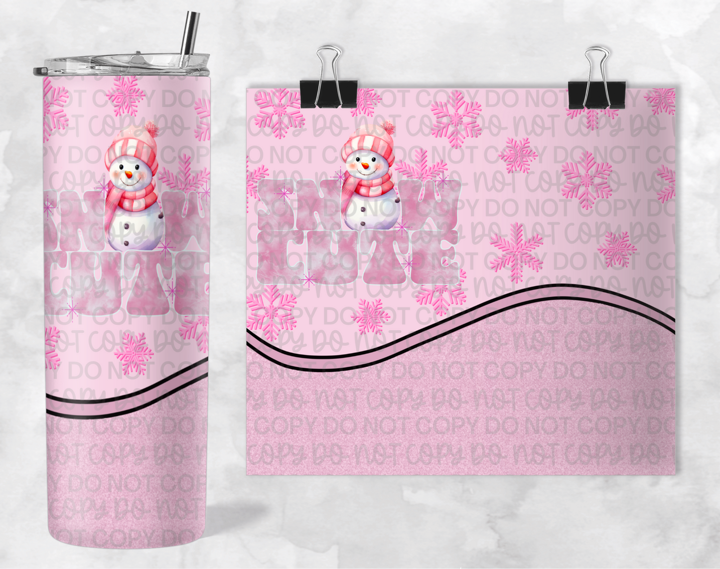 SNOW CUTE PINK TUMBLER | Digital Download | PNG