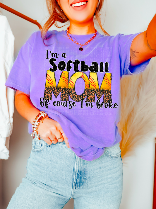 BROKE SOFTBALL MOM PNG | Digital Download | PNG