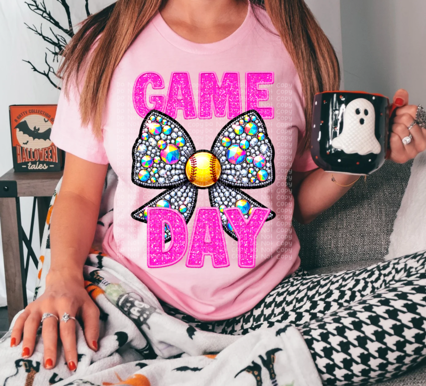 GAME DAY SOFTBALL - PINK PNG | Digital Download | PNG