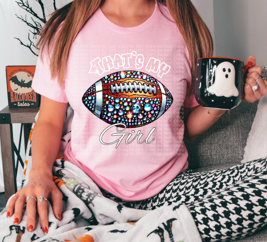 THAT’S MY GIRL FOOTBALL FAUX SEQUINS PNG | Digital Download | PNG