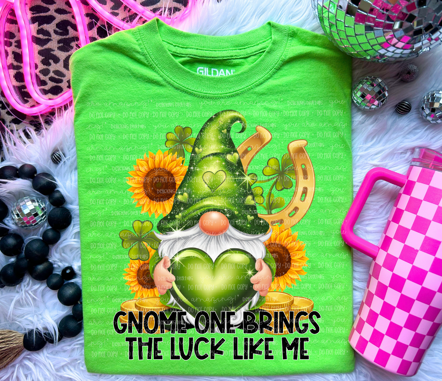 GNOME ONE  RINGS THE LUCK LIKE ME | Digital Download | PNG