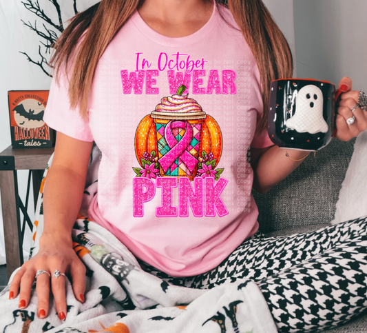 IN OCTOBER WE WEAR PINK PNG | Digital Download | PNG